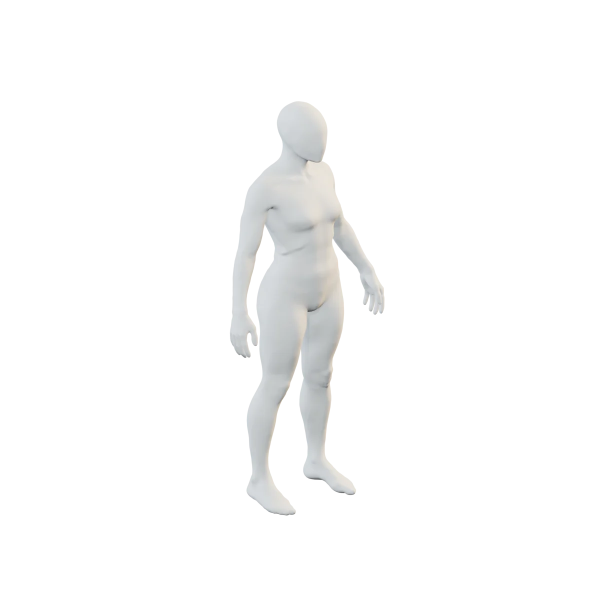 Ghost 项目的无五官白膜人体 3D 模型